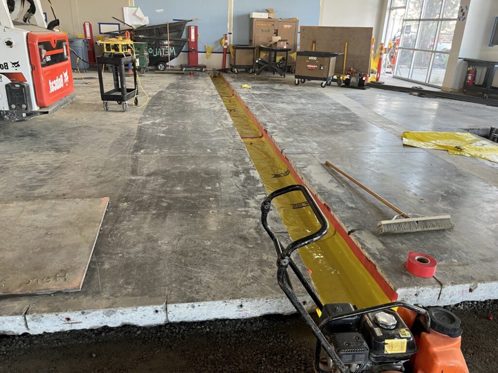 Environmental consulting in action. Testing at a hospital site